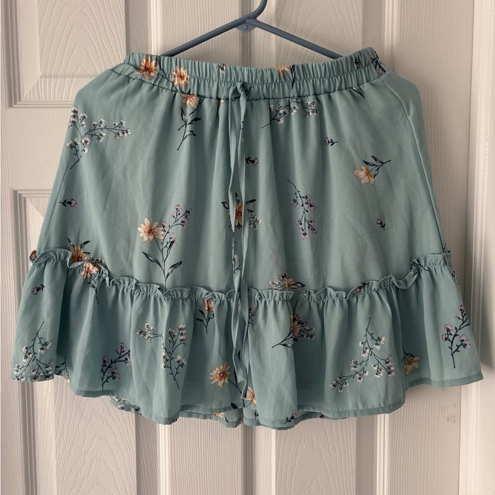 Floral Green Skirt